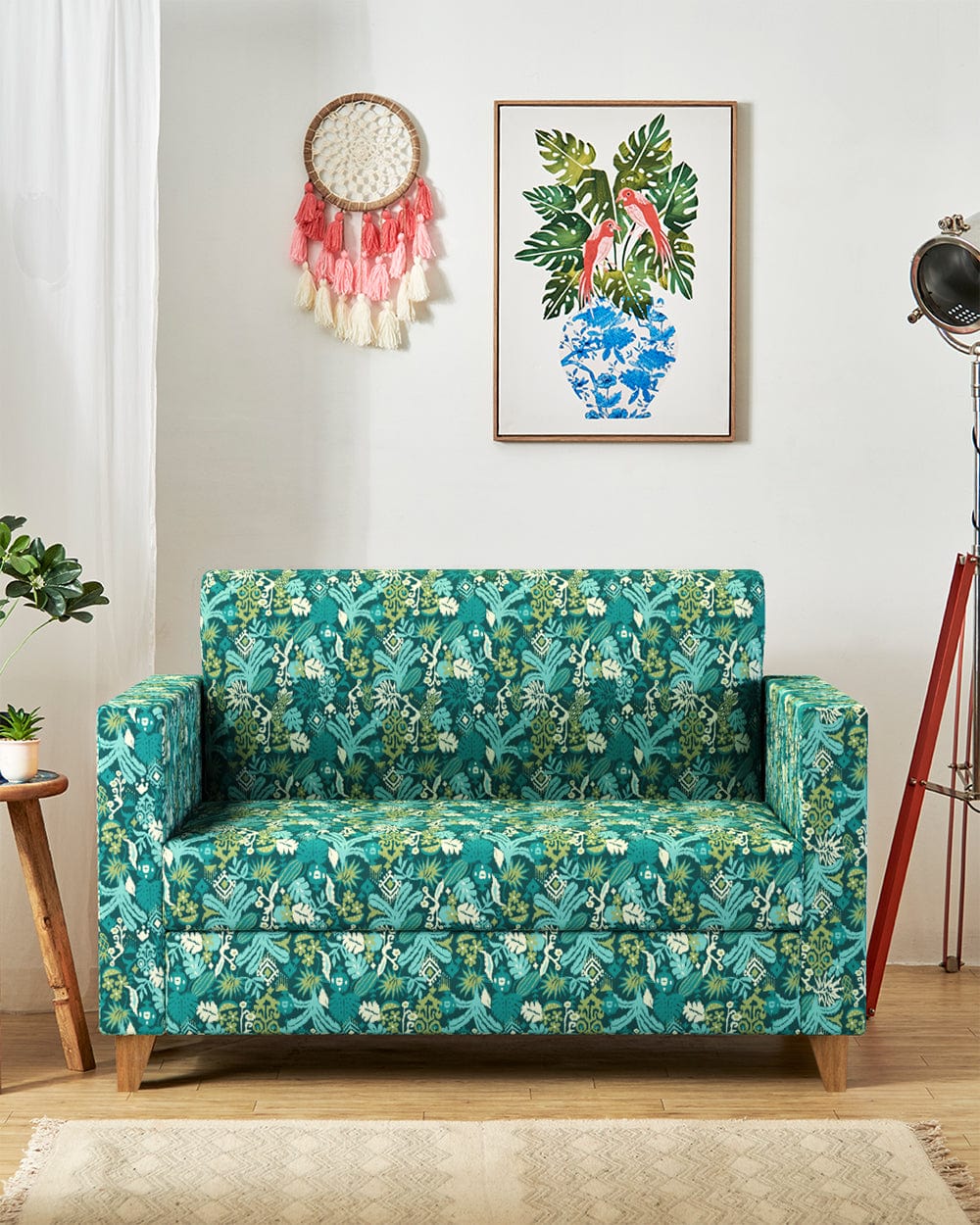 Modern Loveseat-Tropical Ikkat