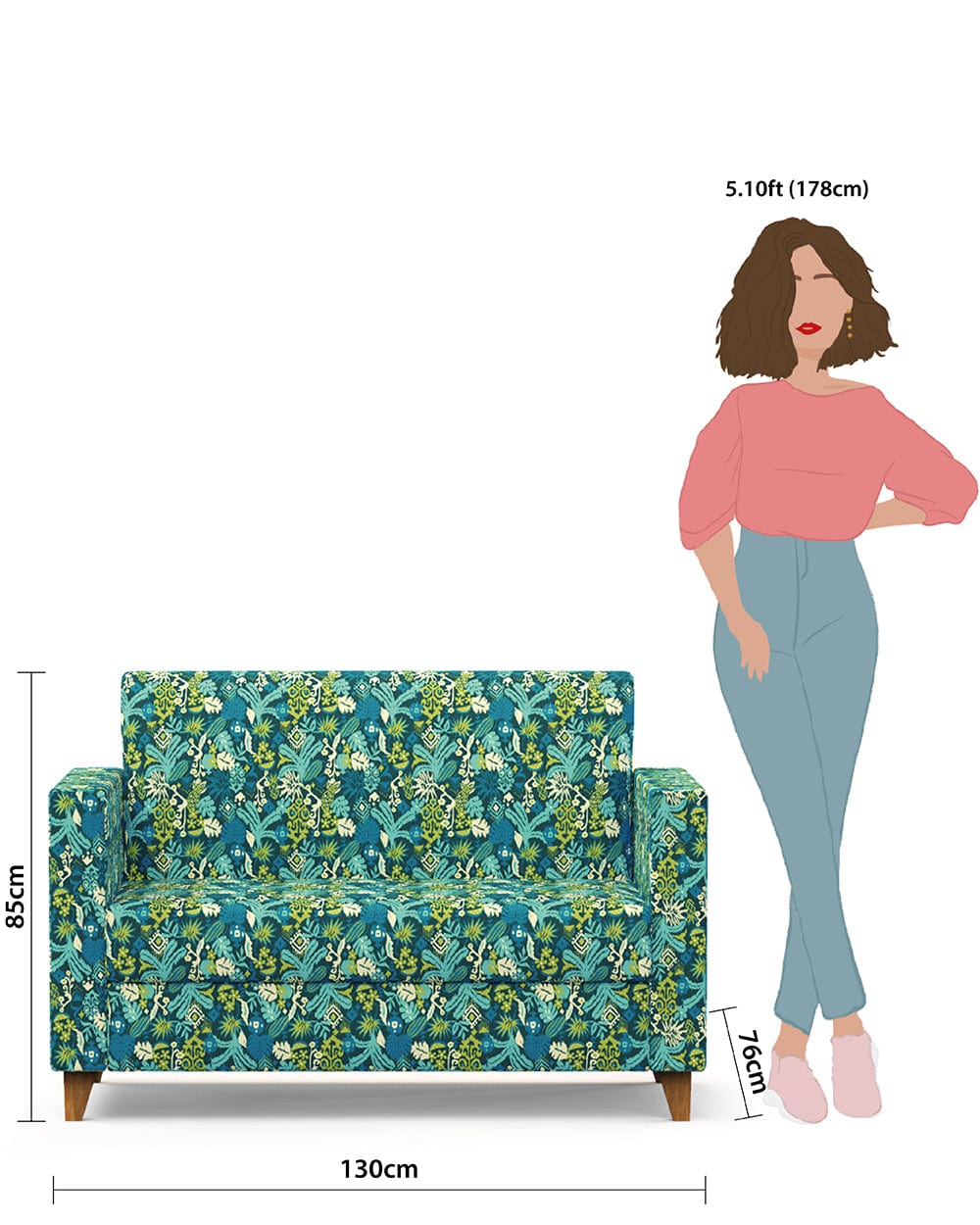 Modern Loveseat-Tropical Ikkat - Image 6