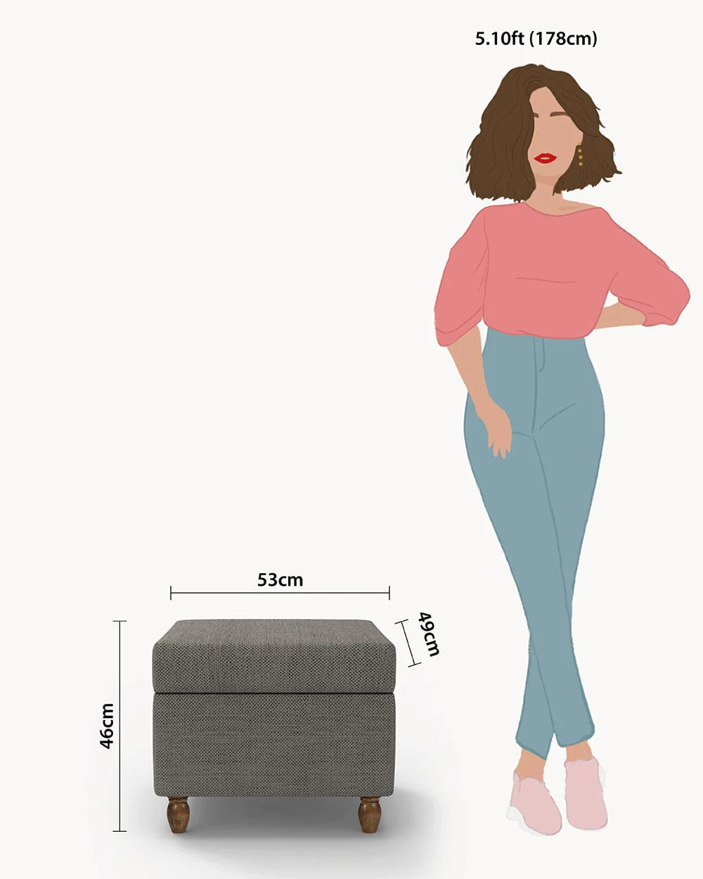 Modern Trunk Storage Ottoman - Bangalore Grey - Image 8