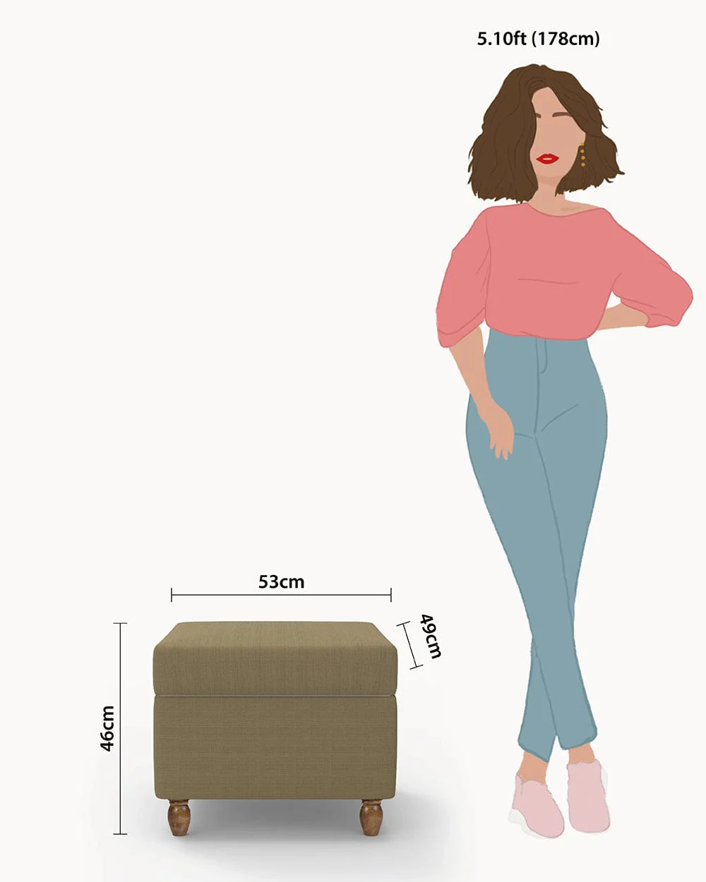 Modern Trunk Storage Ottoman - Beach Beige - Image 8
