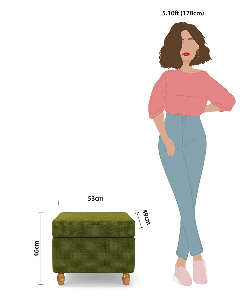 Modern Trunk Storage Ottoman - Savanna Green - Image 8