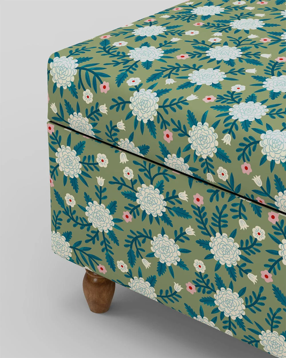 Modern Trunk Storage Ottoman - Spring Marigold Green - Image 4