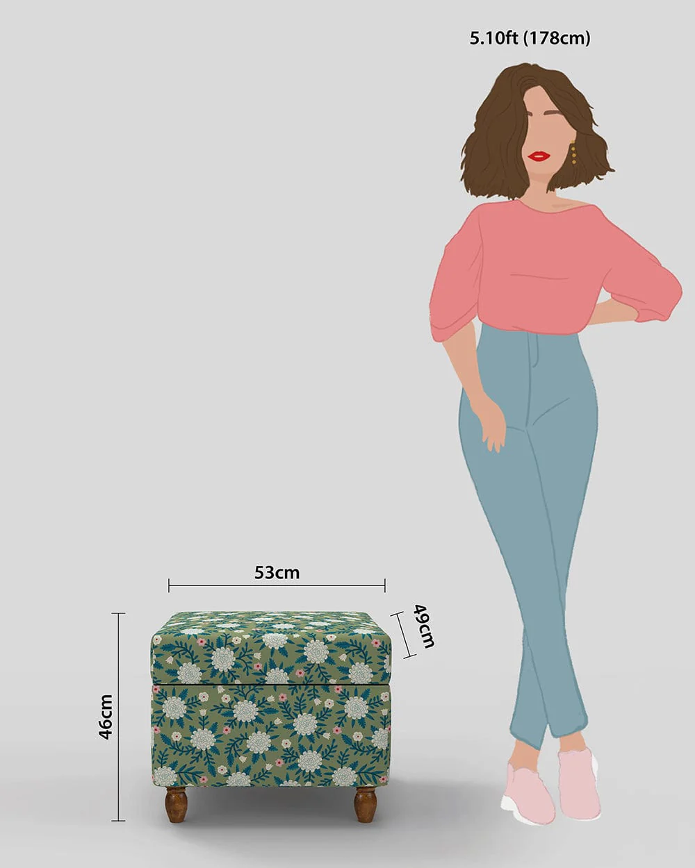 Modern Trunk Storage Ottoman - Spring Marigold Green - Image 6