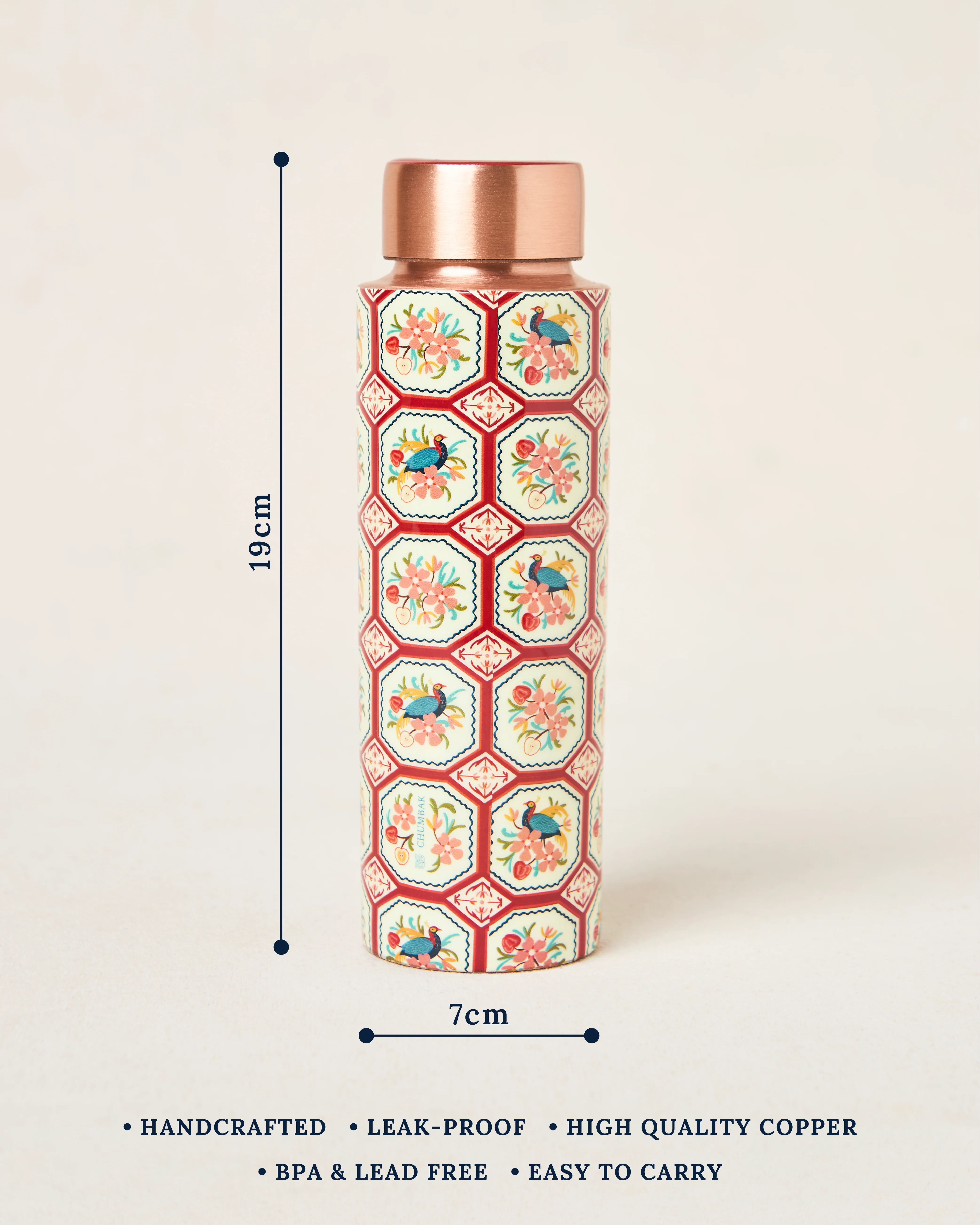 Monal Copper Bottle , 500 ml | Kashmir Trails - Image 5