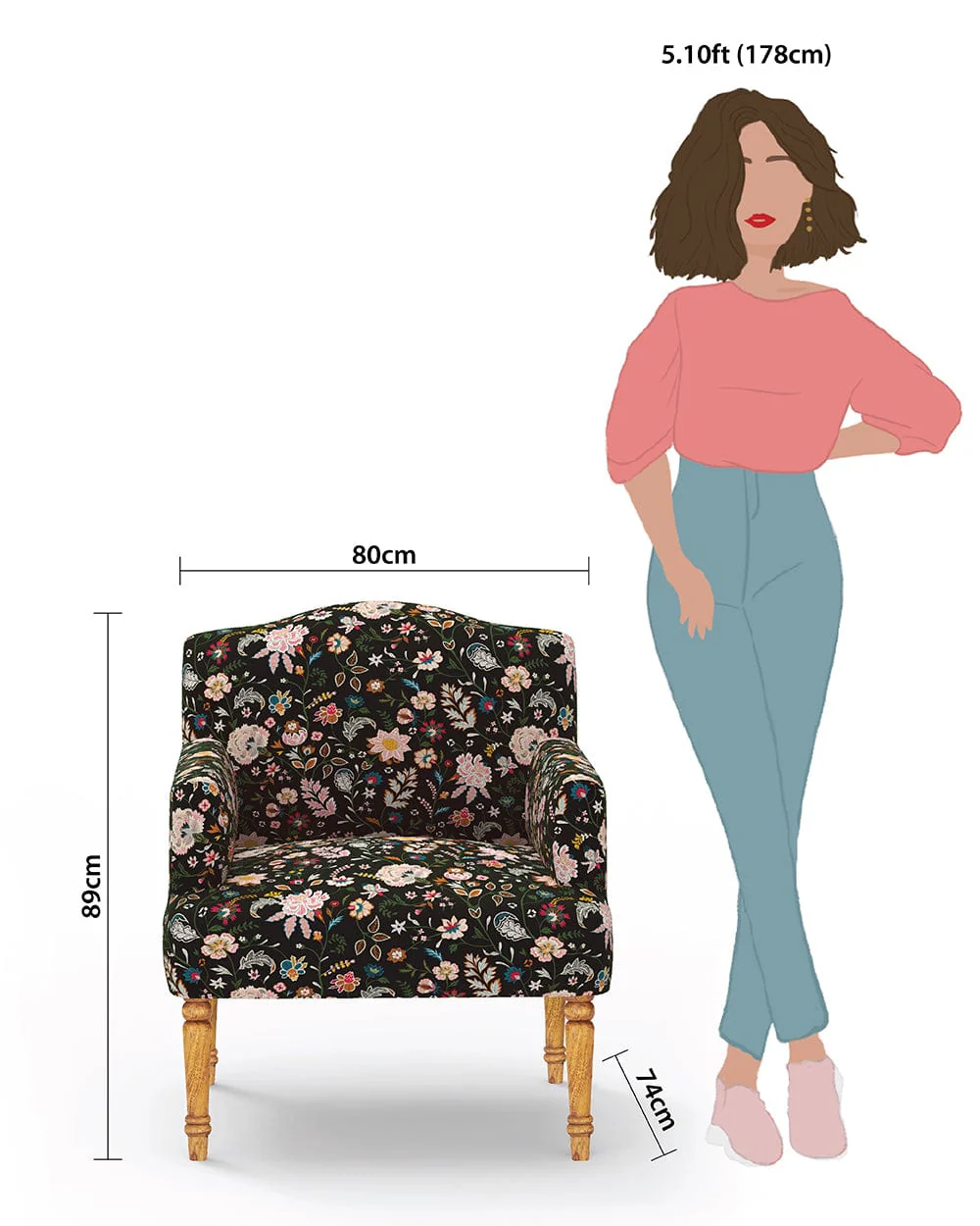 Nawaab Arm Chair - Bohemian Palampore Black - Image 6