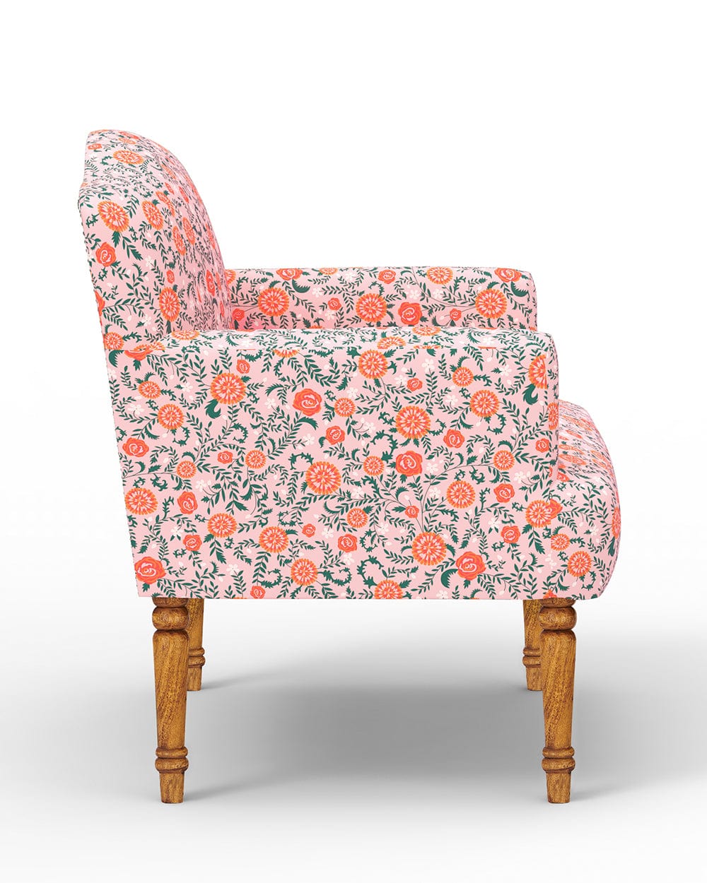 Nawaab Arm Chair - Earthy Florals Peach - Image 3