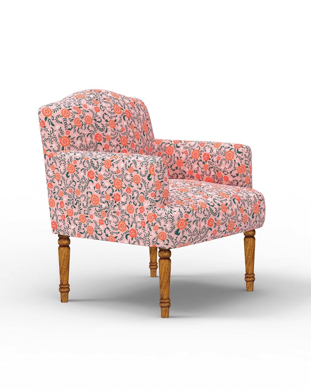 Nawaab Arm Chair - Earthy Florals Peach - Image 5