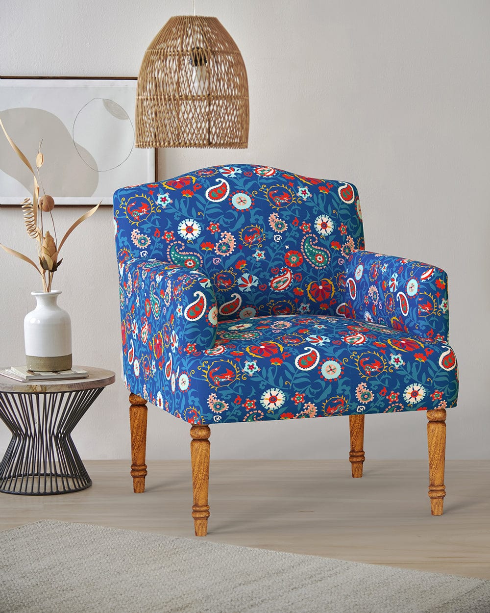 Nawaab Arm Chair - India Paisleys Blue