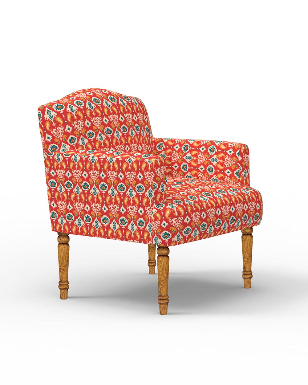 Nawaab Arm Chair - Red Ikkat - Image 5