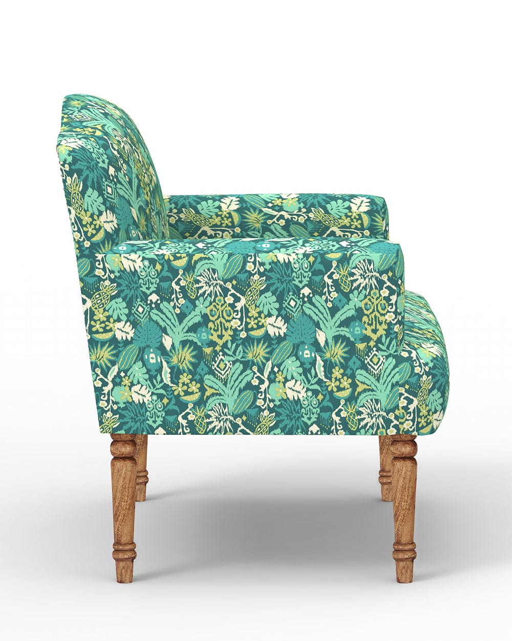 Nawaab Arm Chair - Tropical Ikkat Green - Image 3