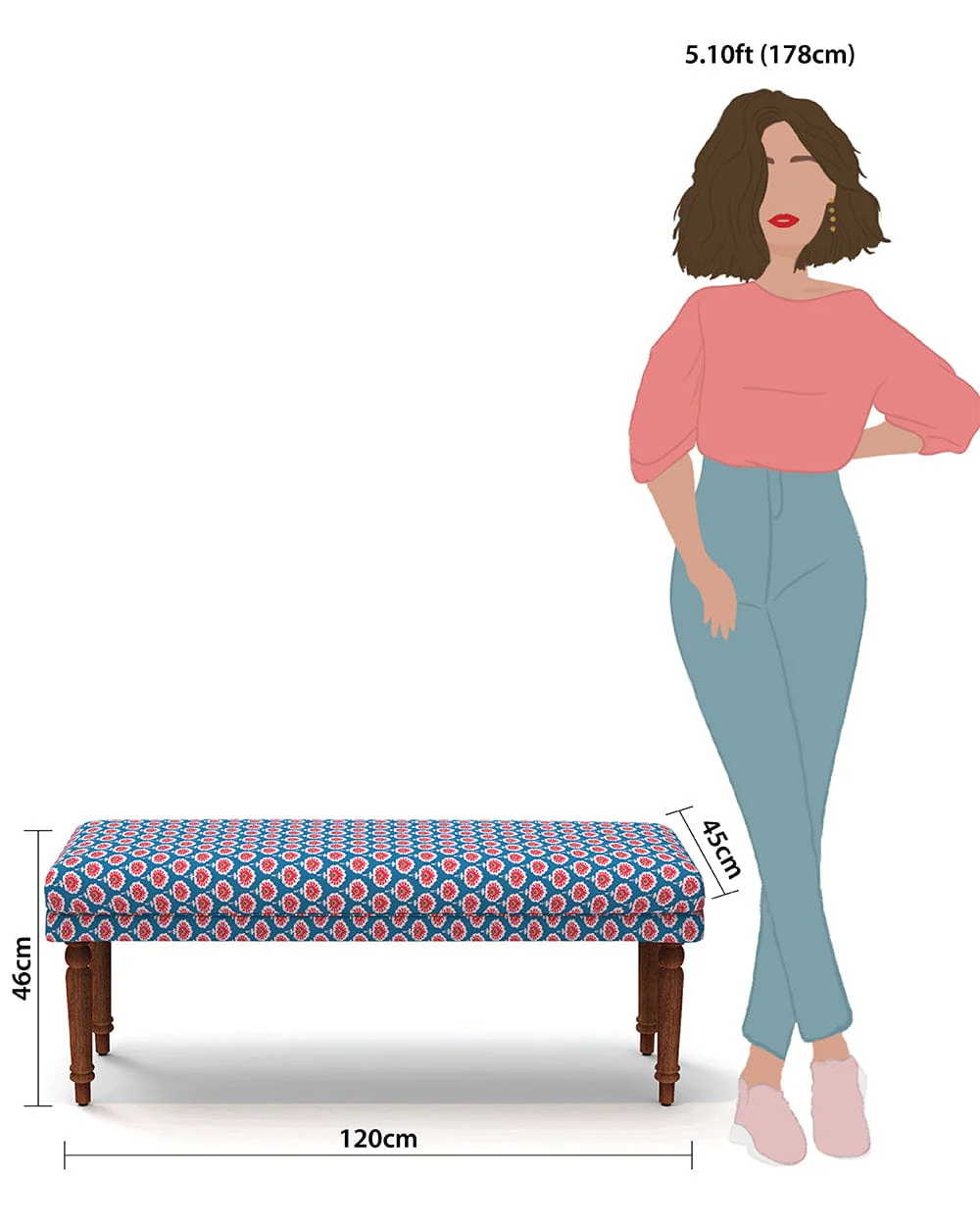 Nawaab Bench - Blue Ikkat - Image 6