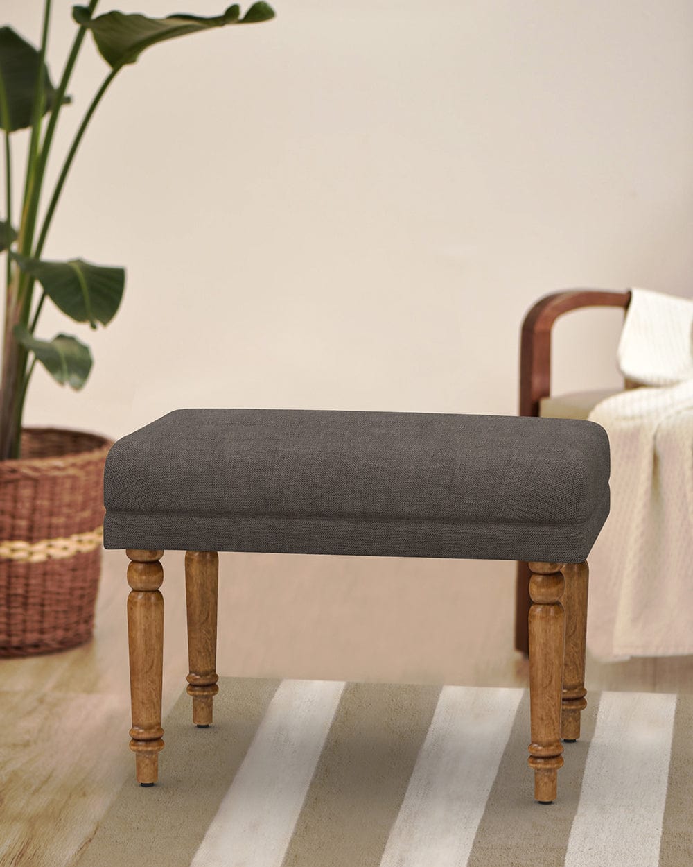 Nawaab Bench Small - Brown Coal
