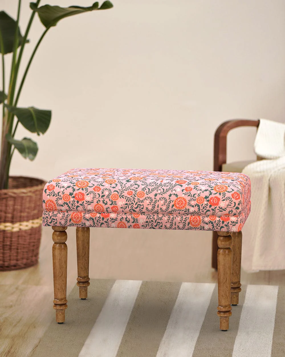 Nawaab Bench Small - Earthy Florals