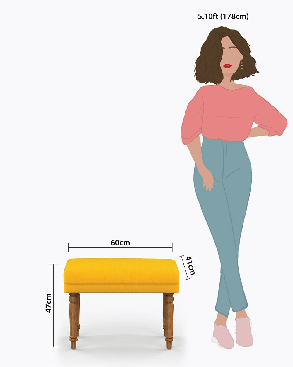 Nawaab Bench Small - Sahara Mustard - Image 9