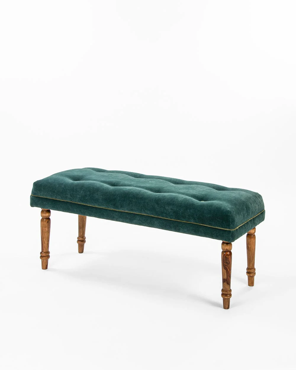 Nawaab Bench Velvet- Dark Green - Image 3