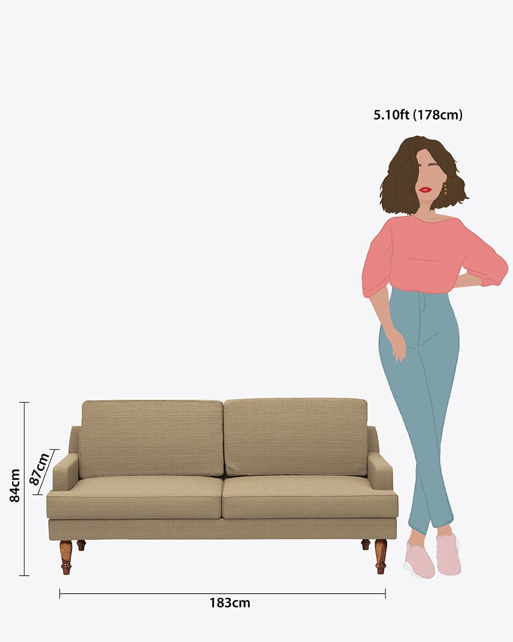 Nawab Couch - Beach Beige - Image 6
