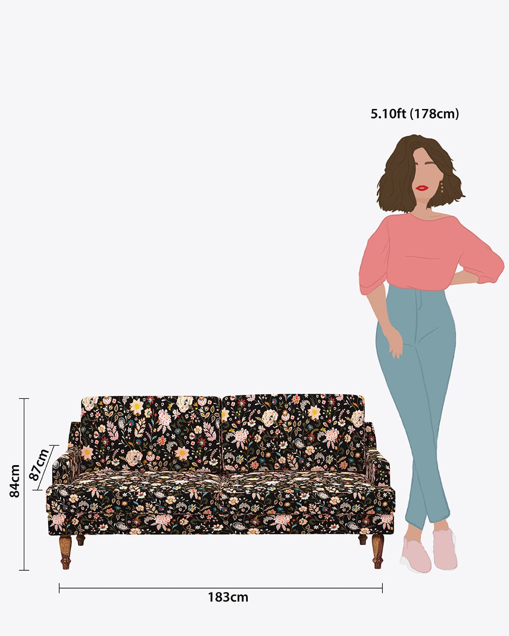 Nawab Couch - Bohemian Palampore Black - Image 6