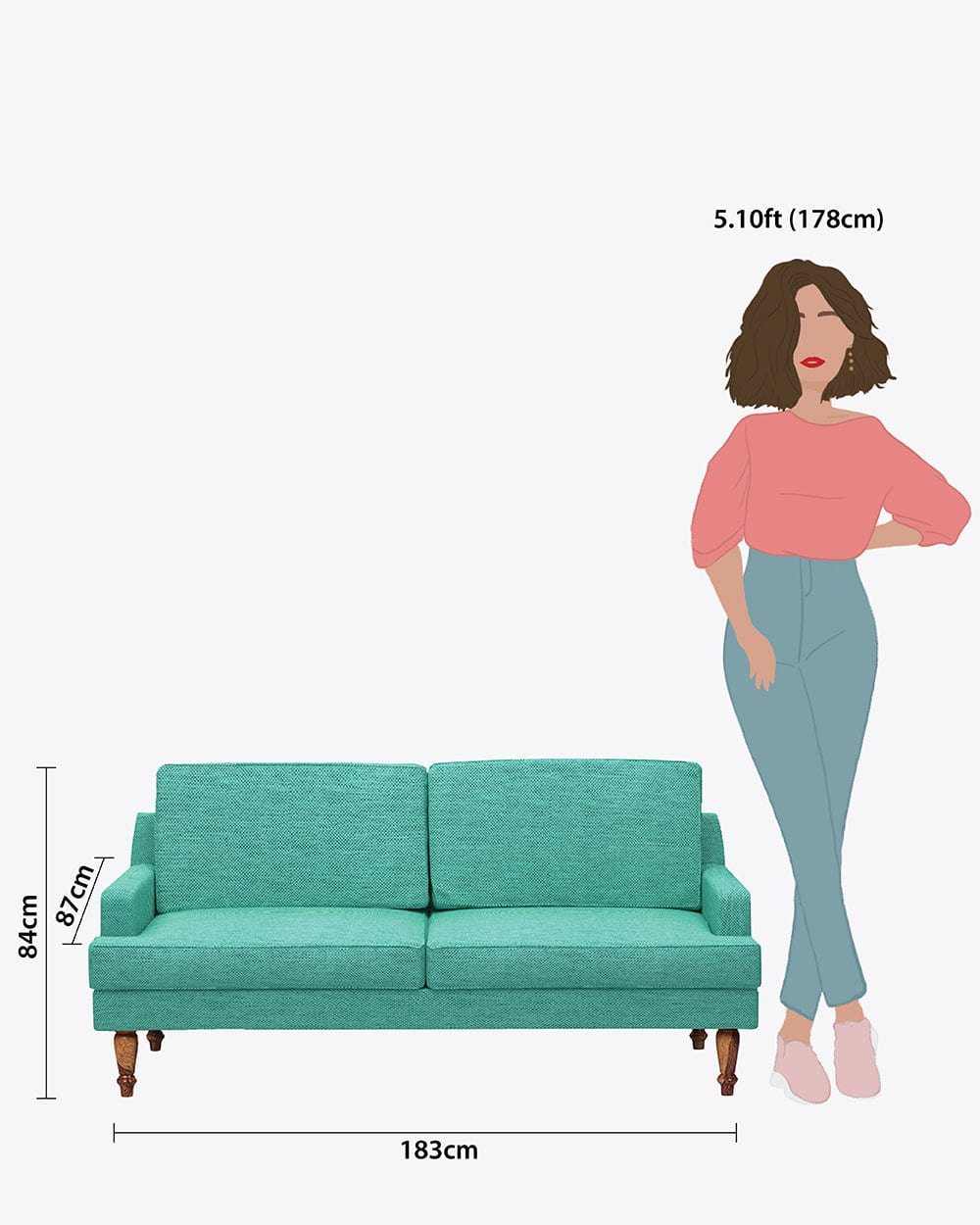 Nawab Couch - Maldivian Teal - Image 6