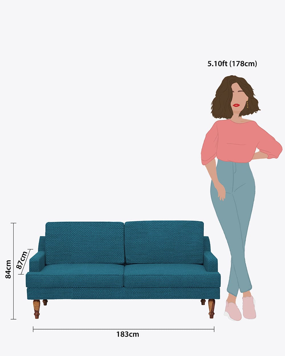 Nawab Couch - Mediterranian Blue - Image 6