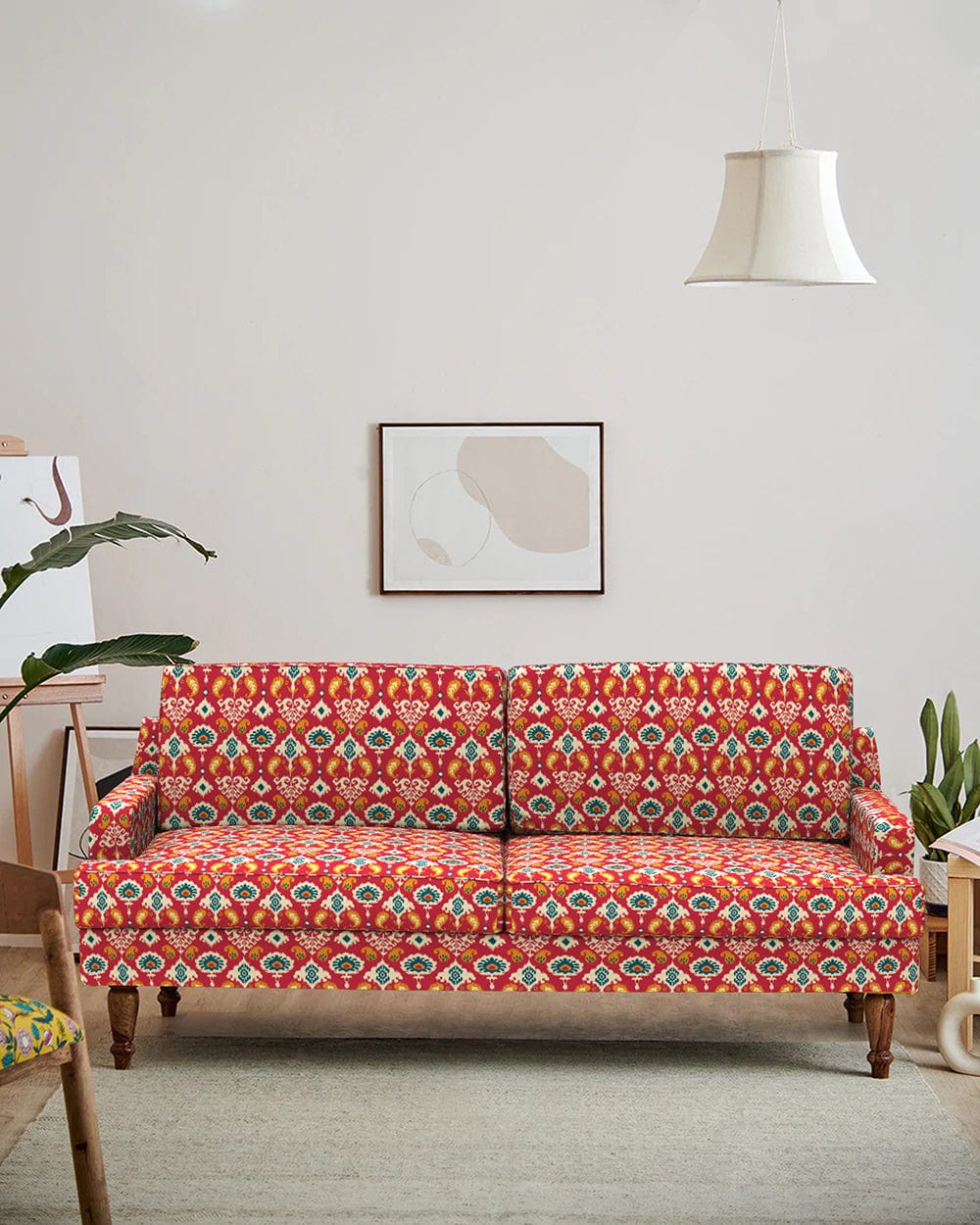 Nawab Couch - Red Ikkat