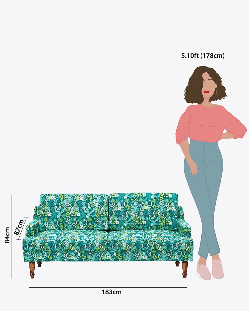 Nawab Couch - Tropical Ikkat Green - Image 6