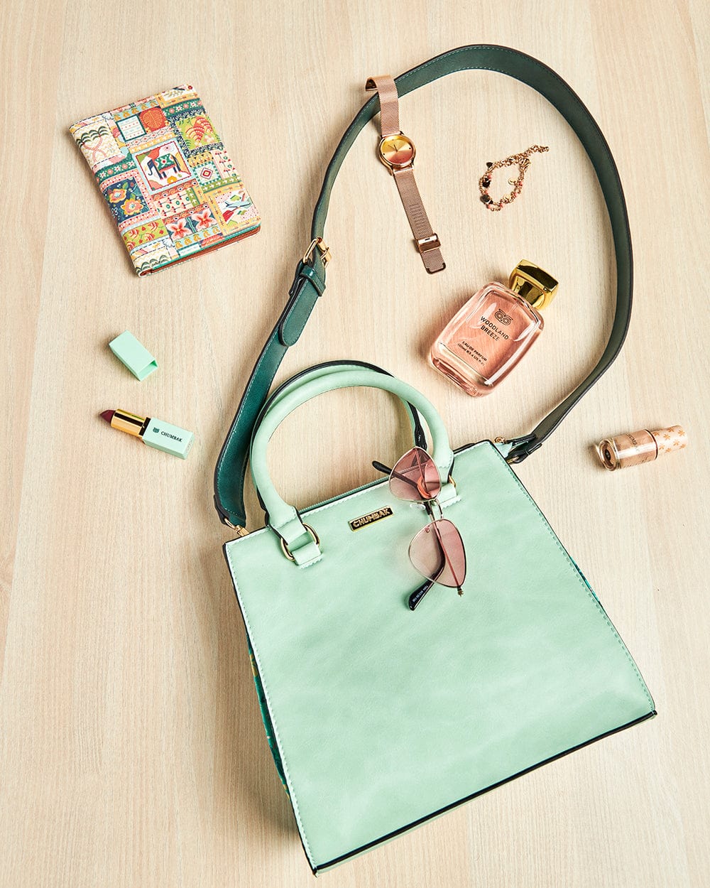 Neon Floral Hand Bag - Neon Green - Image 10