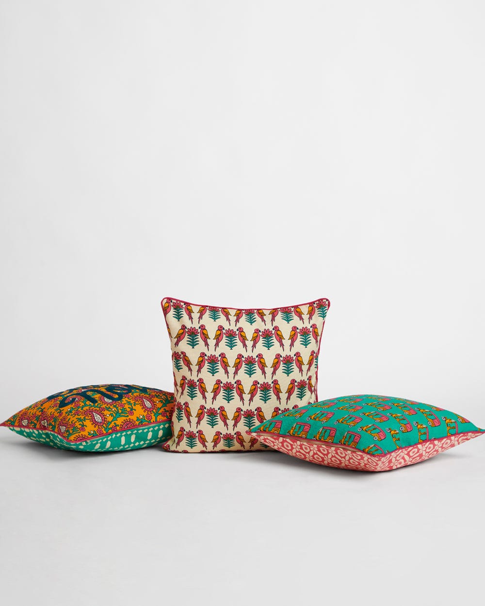 Streets of Jaipur Kutch Cushion Covers - Set of 3 - Image 2
