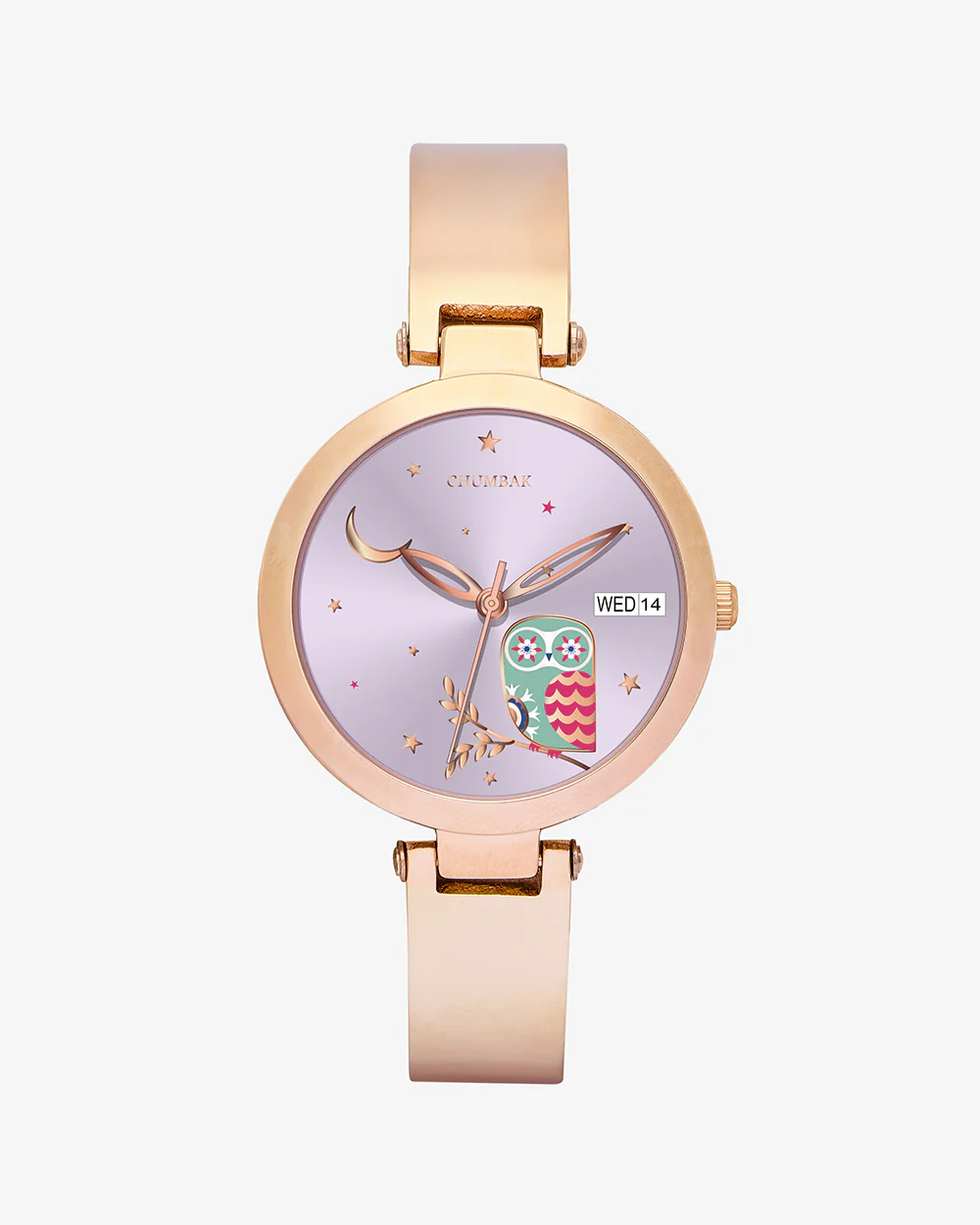 Nocturnal Metal Watch | Rosegold with Lilac Dial - Image 2