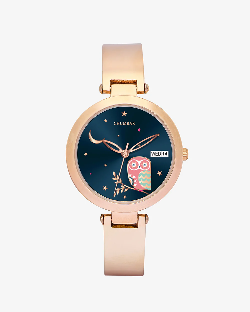 Nocturnal Metal Watch | Rosegold with Navy Dial - Image 2