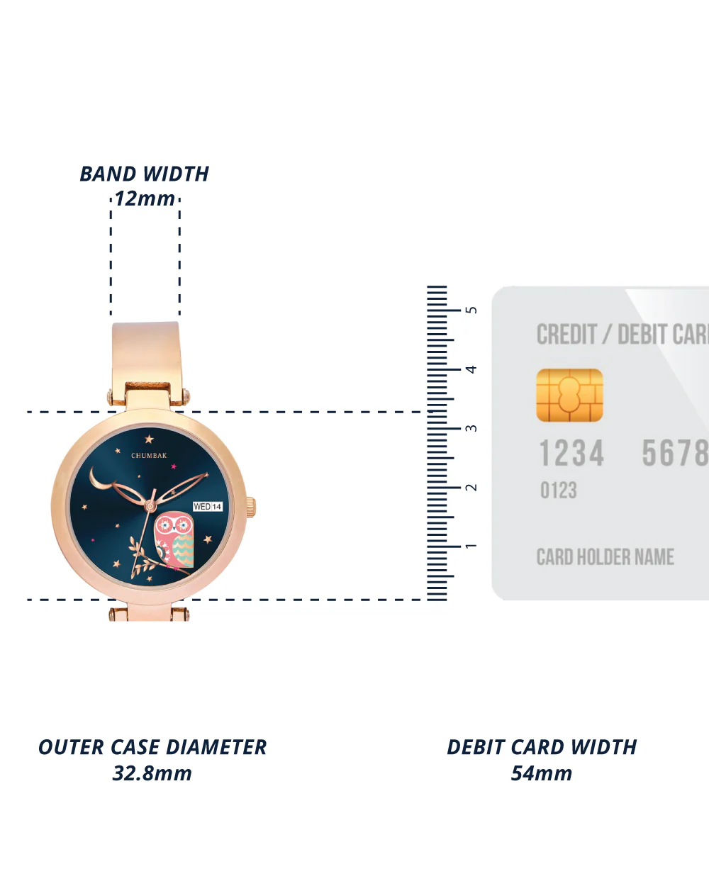 Nocturnal Metal Watch | Rosegold with Navy Dial - Image 5