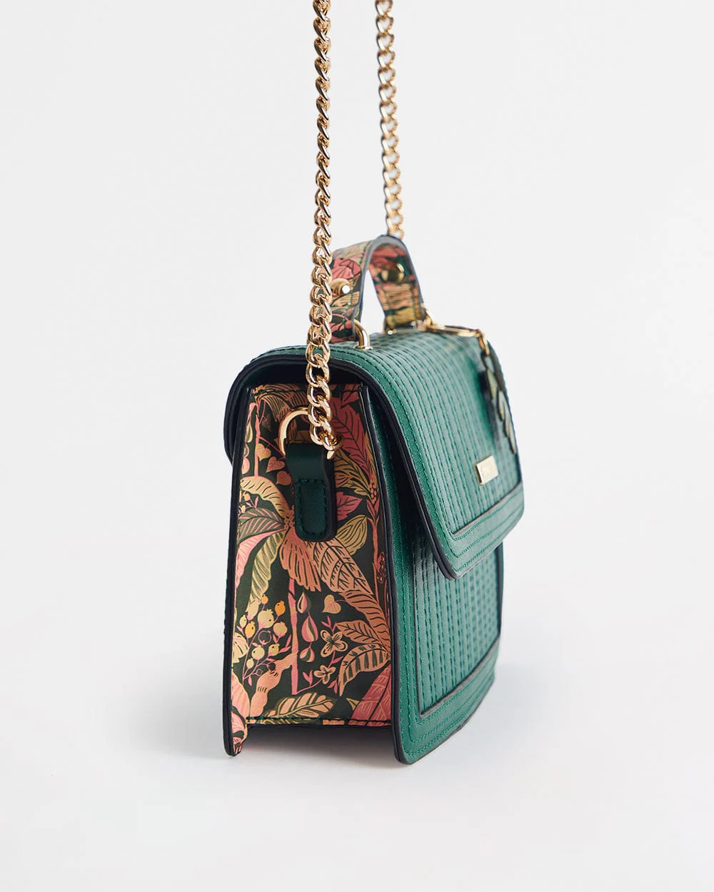 Olive Palm Quilted Crossbody Bag - Image 6