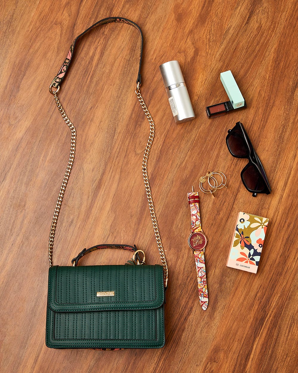 Olive Palm Quilted Crossbody Bag - Image 8