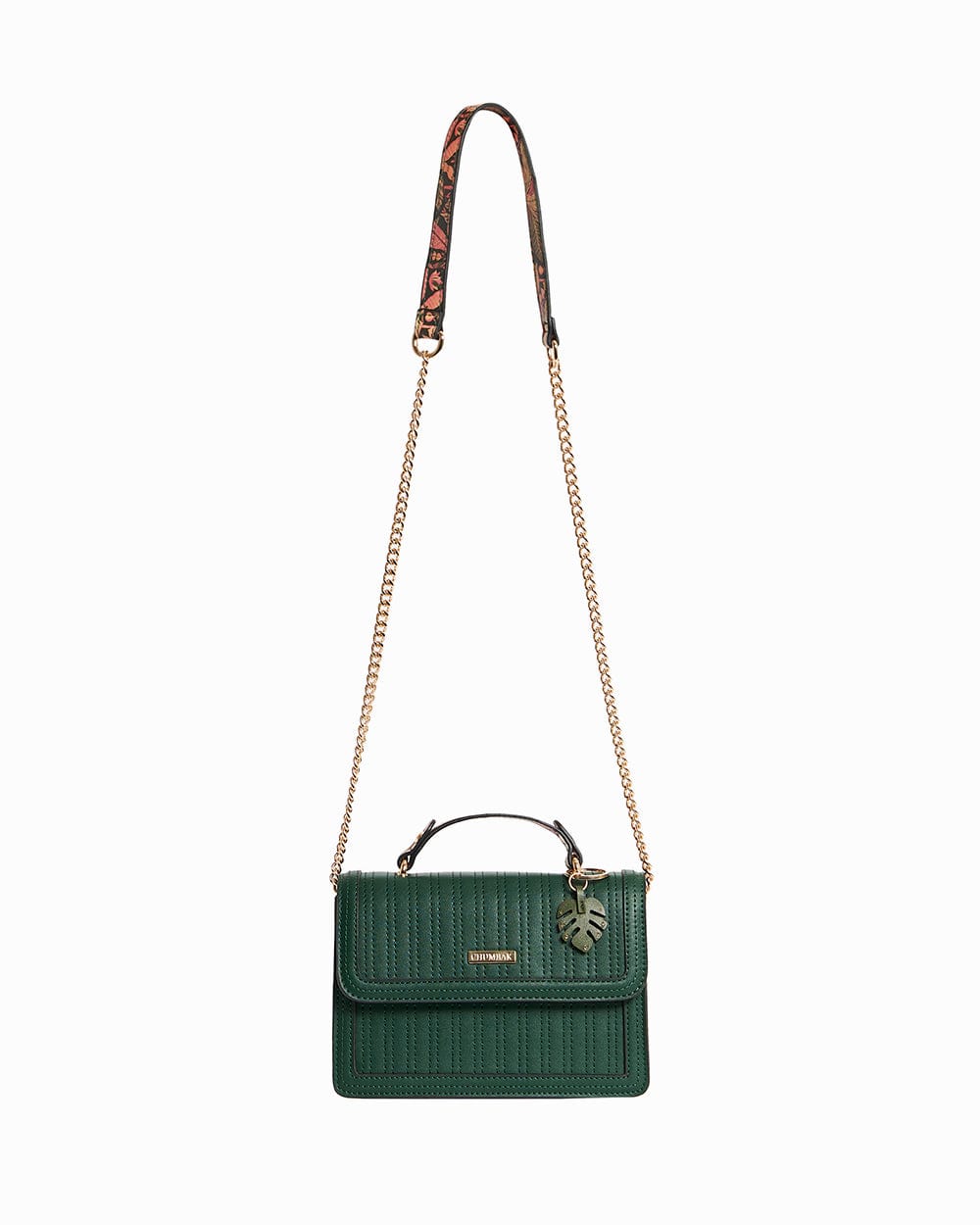Olive Palm Quilted Crossbody Bag - Image 9