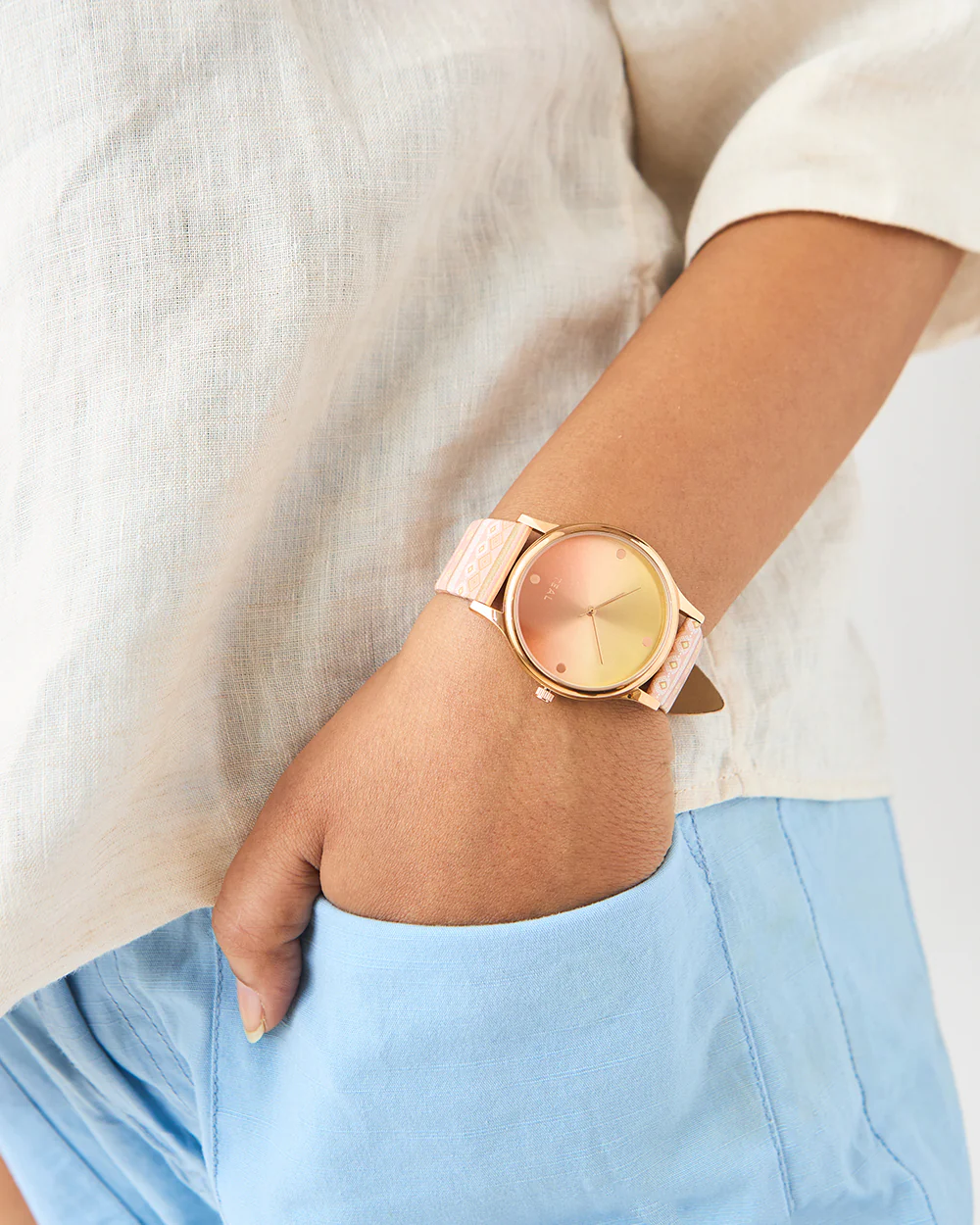 TEAL by Chumbak Sunshine State Ombre Watch Pink - Image 3
