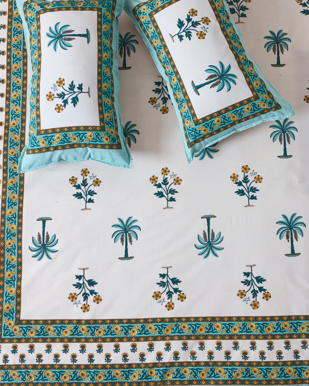 Paisley Max – Sea Green Cotton Bedsheet 144TC - Image 2
