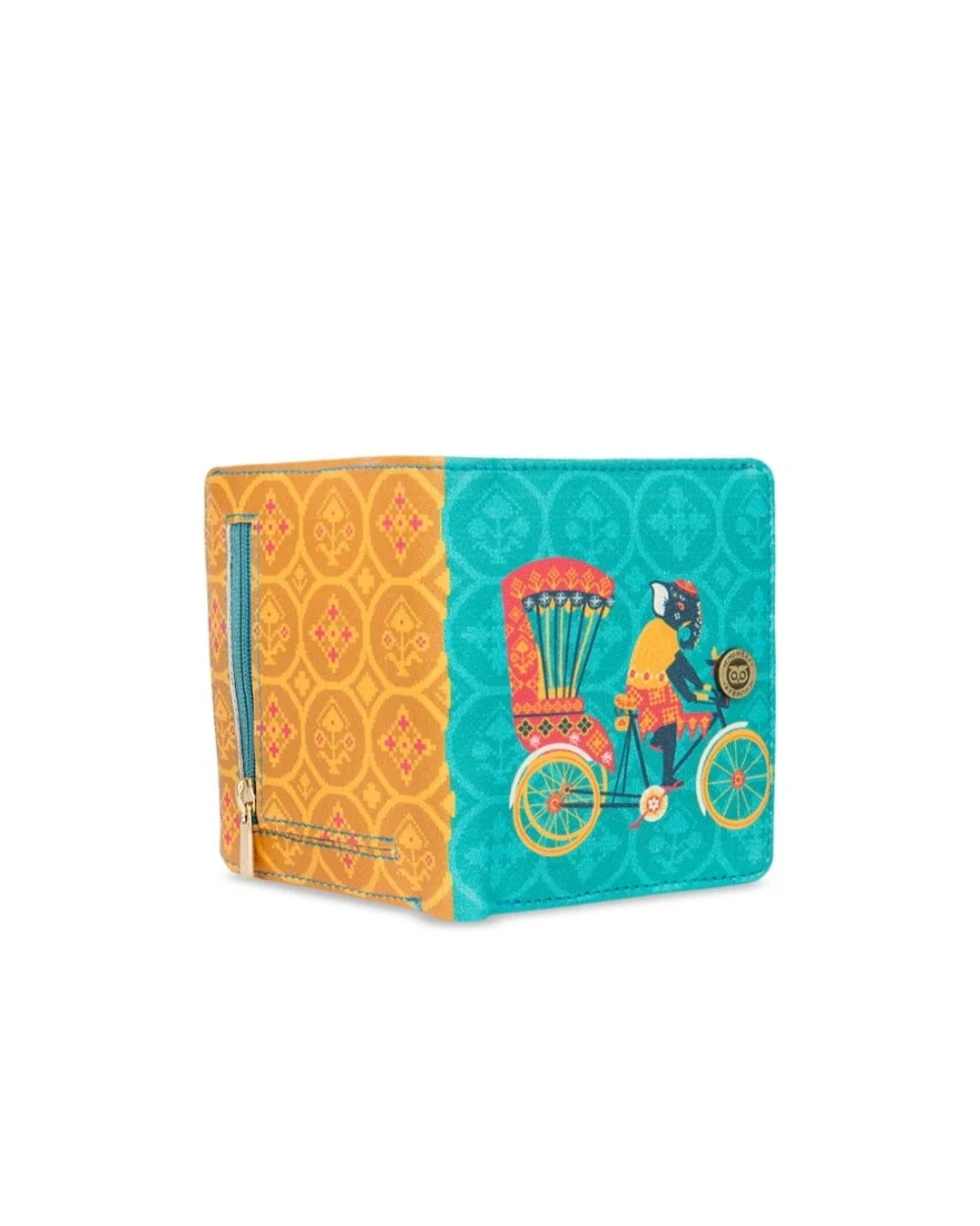Elephant Adventures Snap Button Wallet - Teal - Image 4
