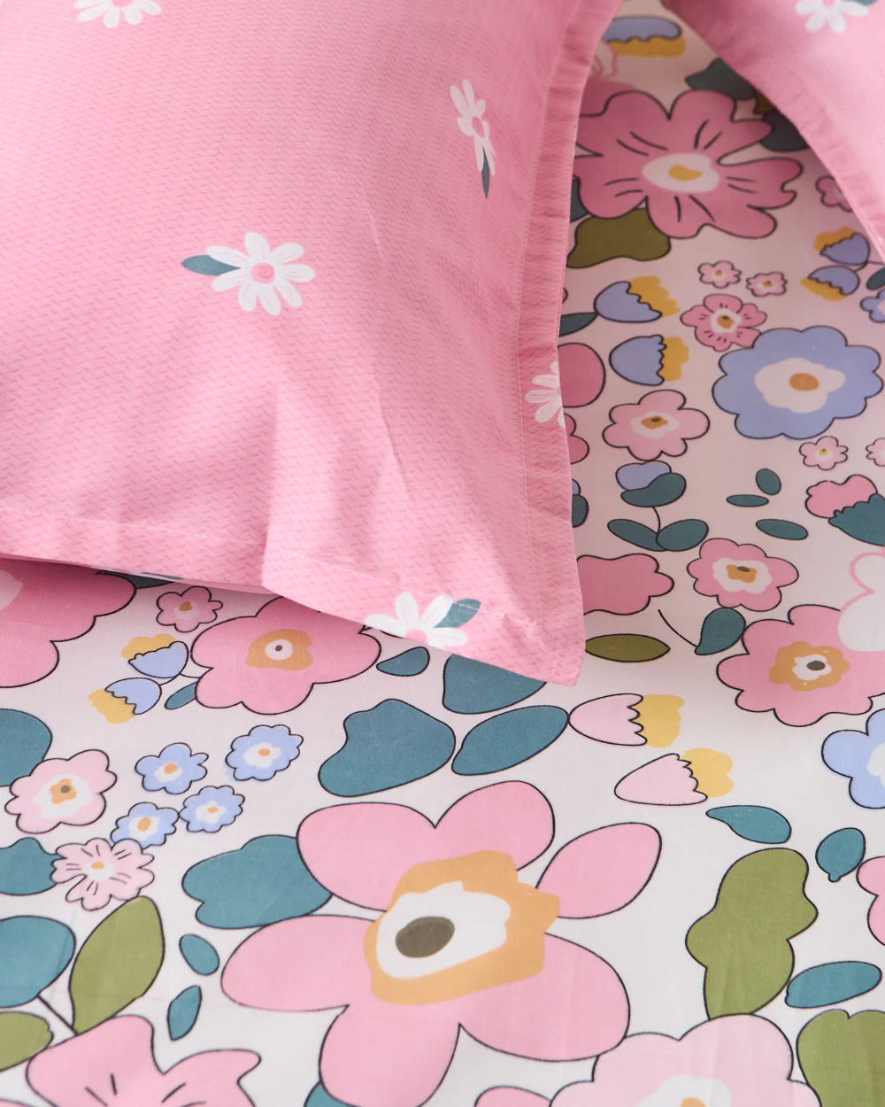 Pink Bloom - Queen Size Bedsheet Polycotton - Image 3