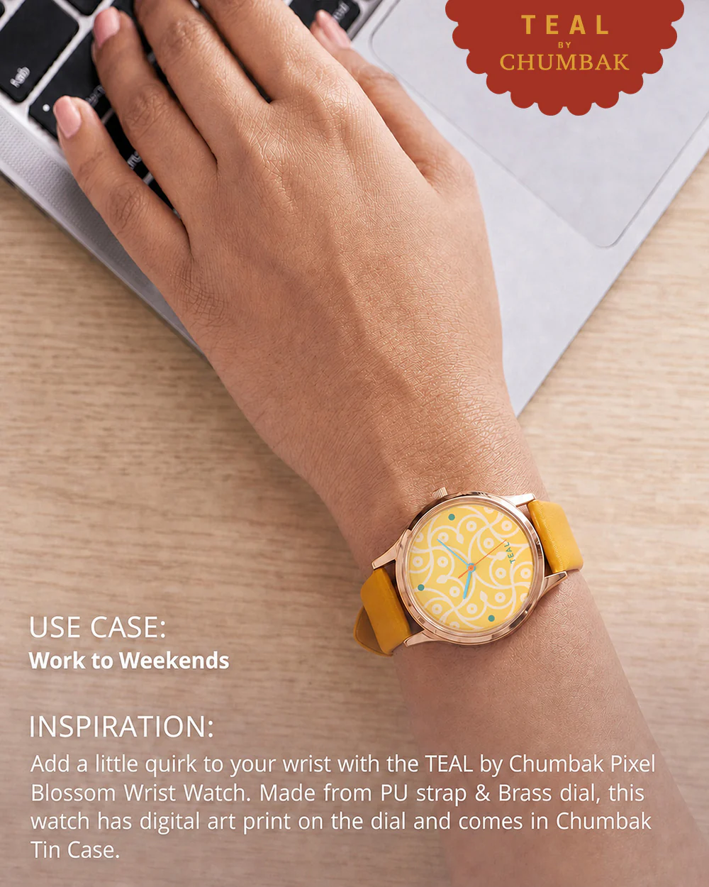 TEAL by Chumbak Pixel Blossom Wrist Watch - Image 4