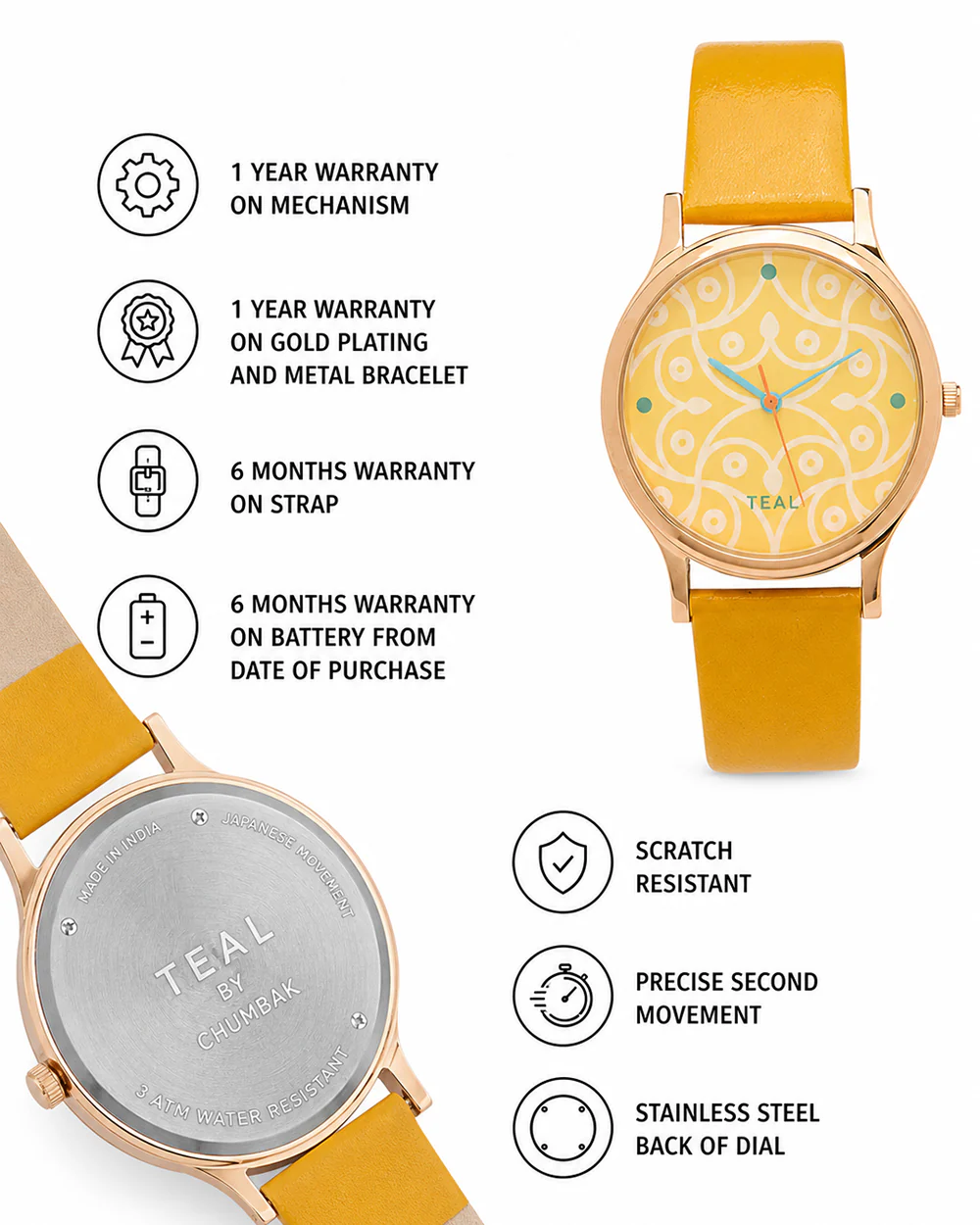 TEAL by Chumbak Pixel Blossom Wrist Watch - Image 6
