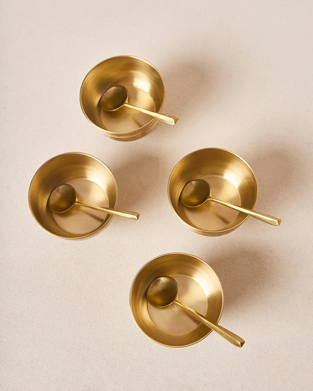 Rani Bagh Brass Dessert Bowl Gift Set - Set of 4, 180ml | Palace Memoirs - Image 4
