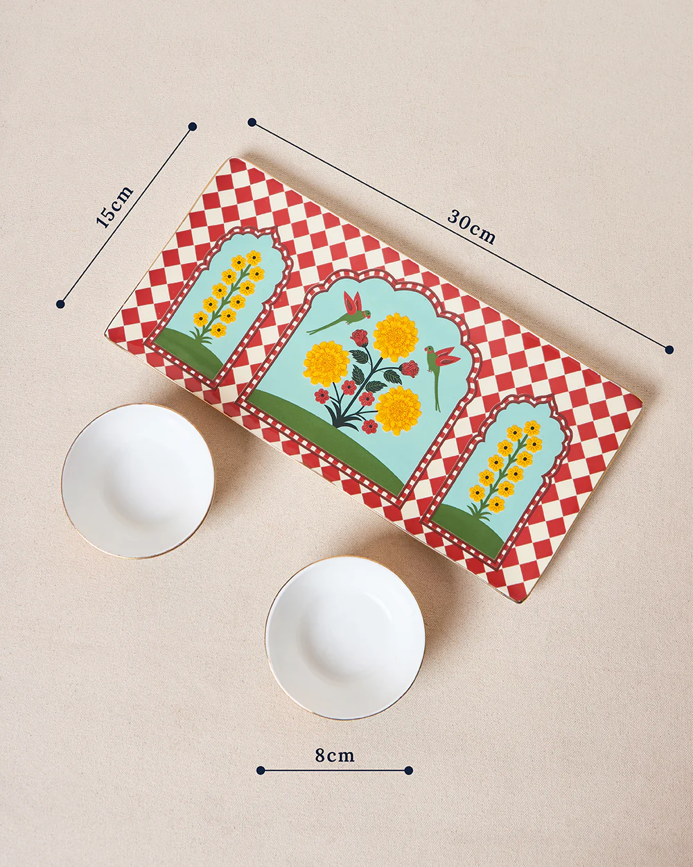 Rani Bagh Chip & Dip Platter Gift Set - Set of 3 | Palace Memoirs - Image 3
