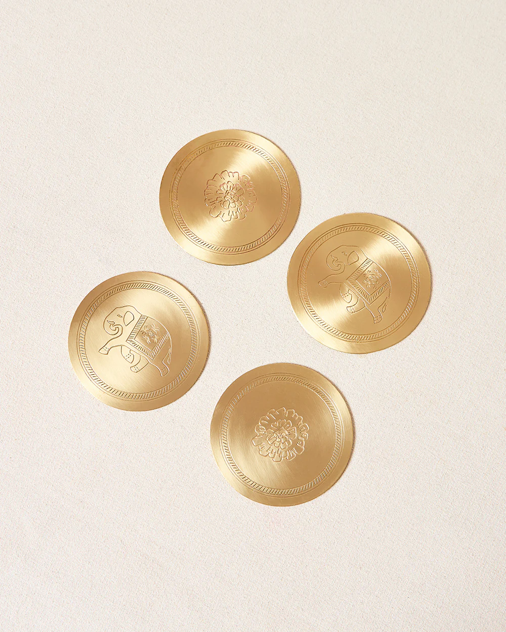 Rani Bagh Coasters Gift Set - Set of 4, 4"dia | Palace Memoirs - Image 2