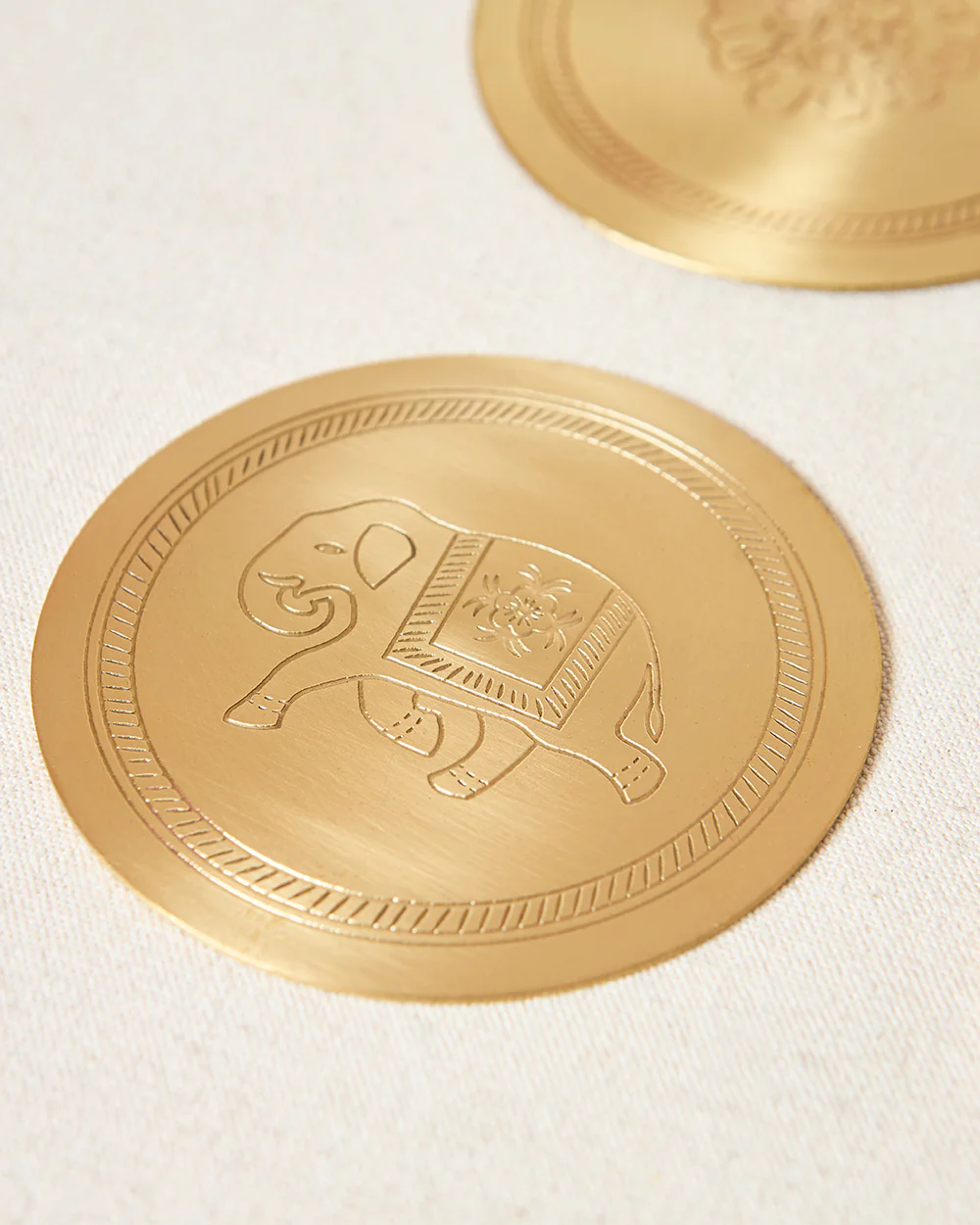 Rani Bagh Coasters Gift Set - Set of 4, 4"dia | Palace Memoirs - Image 5