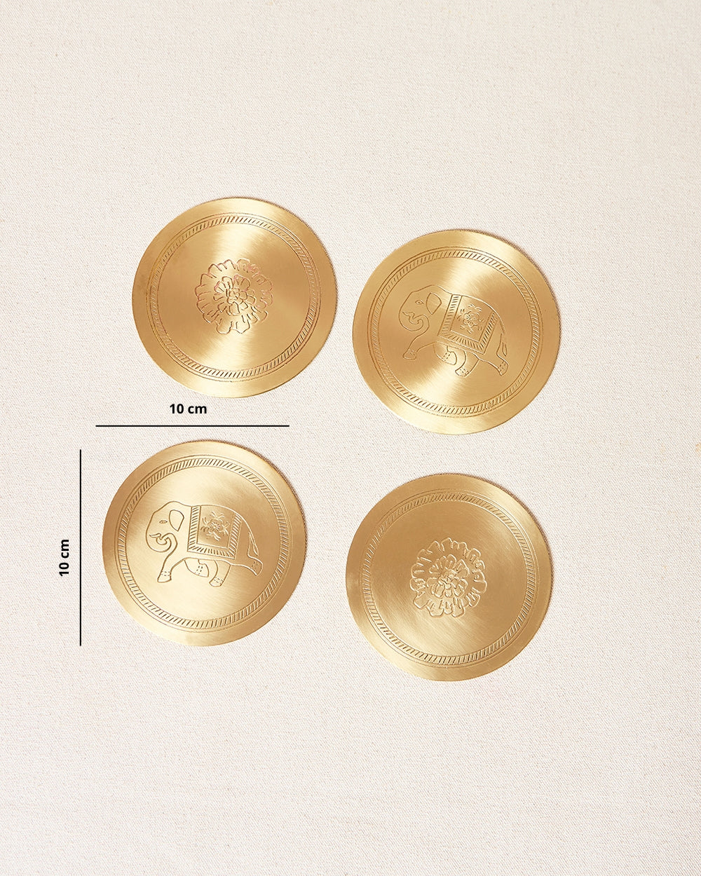 Rani Bagh Coasters Gift Set - Set of 4, 4"dia | Palace Memoirs - Image 6
