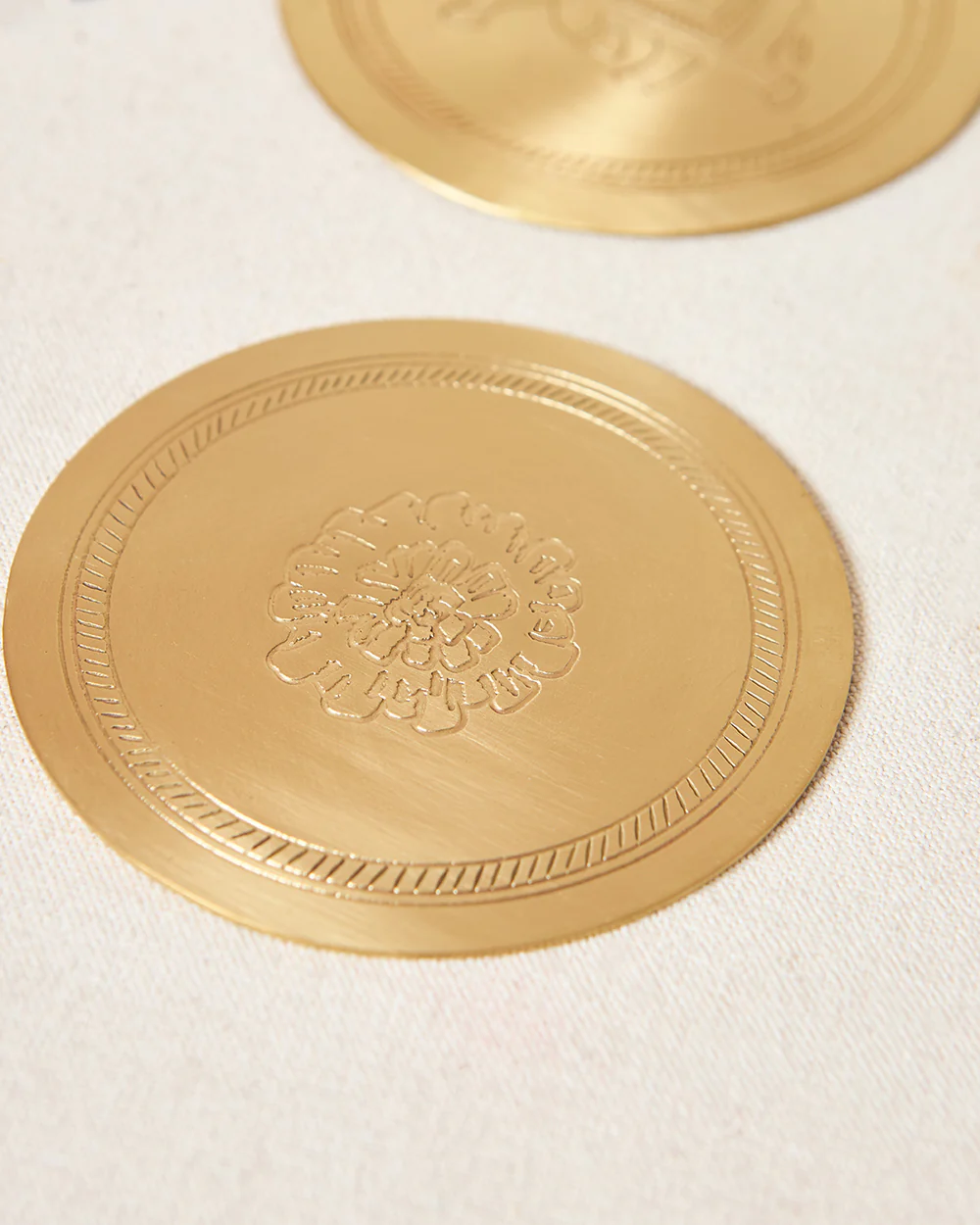 Rani Bagh Coasters Gift Set - Set of 4, 4"dia | Palace Memoirs - Image 7