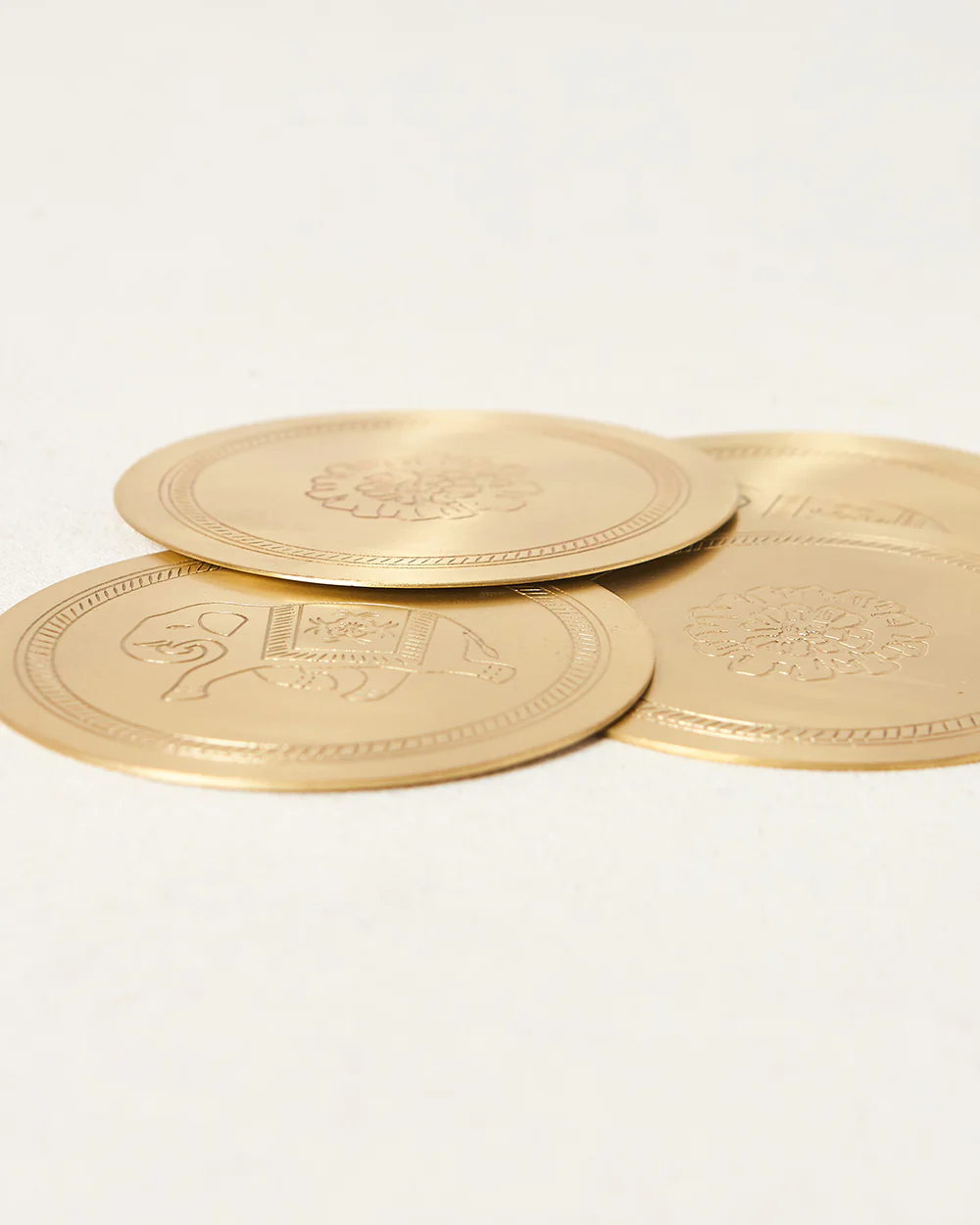 Rani Bagh Coasters Gift Set - Set of 4, 4"dia | Palace Memoirs - Image 8