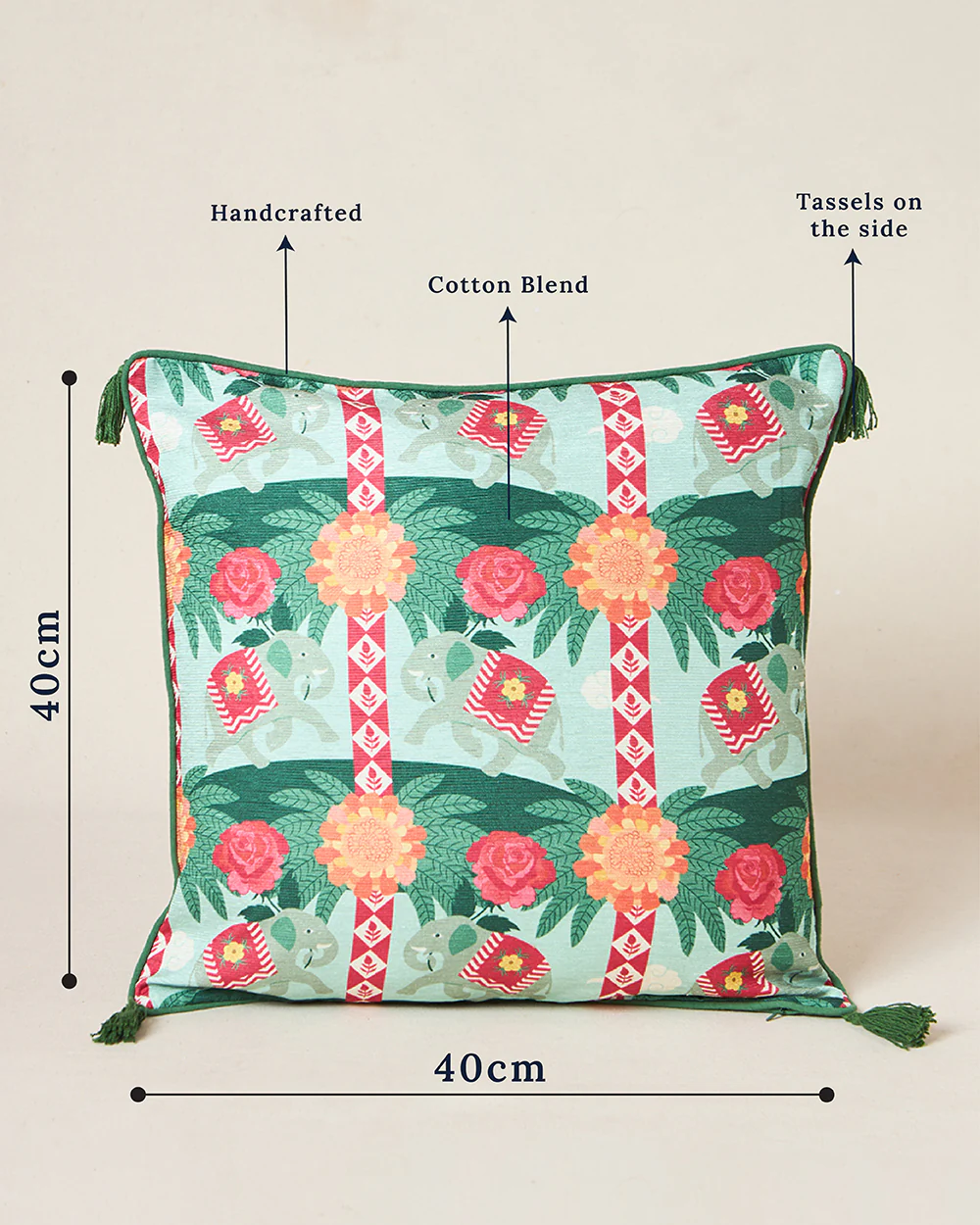 Rani Bagh Cushion Cover, 20" | Palace Memoirs - Image 6