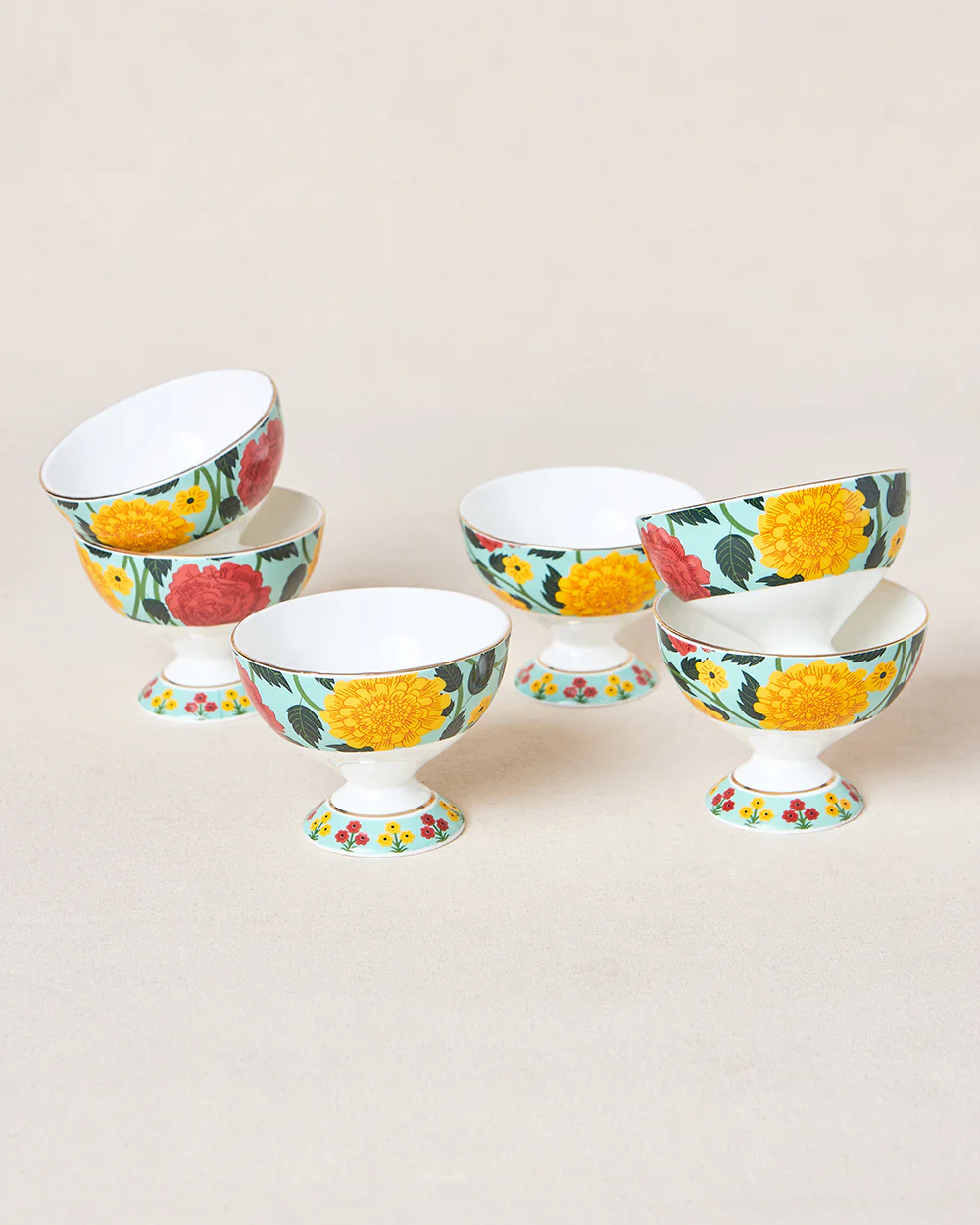Rani Bagh Dessert Bowls Gift Set - Set of 6, 160 ml | Palace Memoirs - Image 2