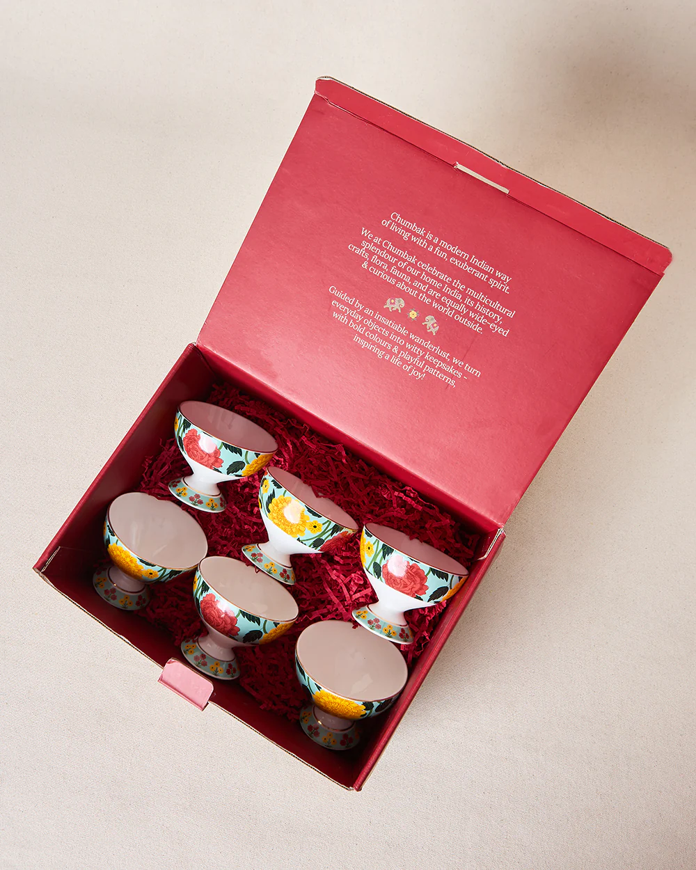 Rani Bagh Dessert Bowls Gift Set - Set of 6, 160 ml | Palace Memoirs - Image 5