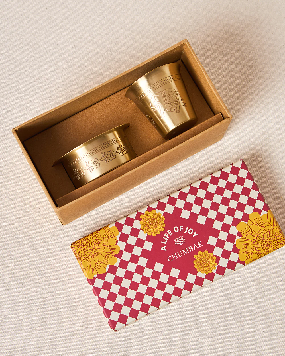 Rani Bagh Filter Coffee Brass Gift Set -  Set of 2 | Palace Memoirs - Image 5